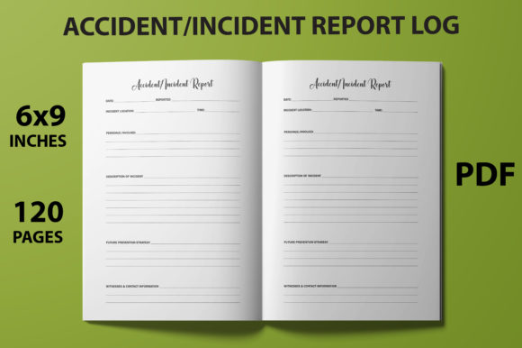 Accident Incident Report Log Book