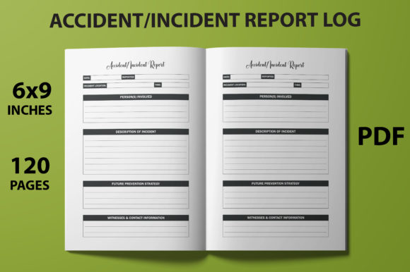 Accident Incident Report Logbook for Amazon KDP