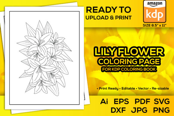 Discover the Beauty of Kdp Interior Coloring Page Lily Flowers
