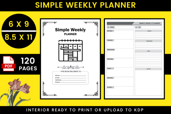 KDP Simple Weekly Planner: A Design Essential