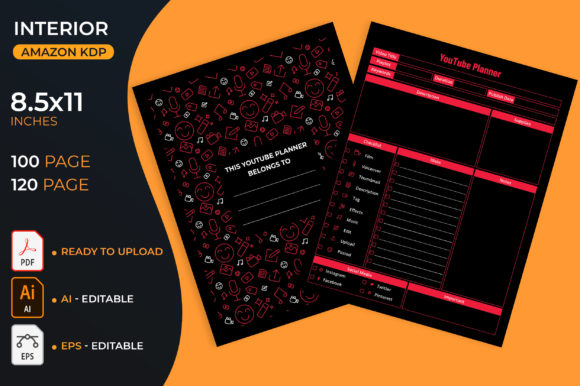 Maximize Your KDP Publishing Success with the YouTube Planner in Black Interior