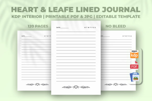 Unlock Your Creativity with the Heart Leafe Lined Journal KDP Interior